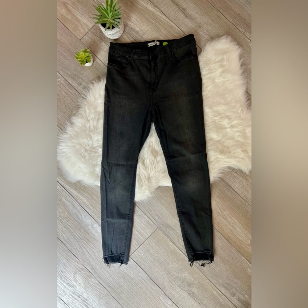 MADEWELL | Black Distressed High Rise Dyed Denim Jeans (32/14)